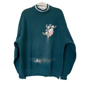 Morning sun birdies bird eating seeds crewneck